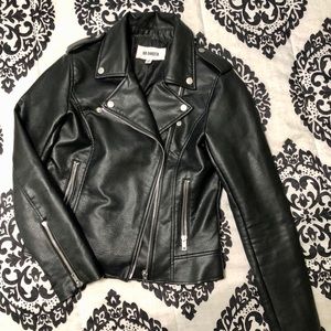 Black Faux Leather Moto Jacket